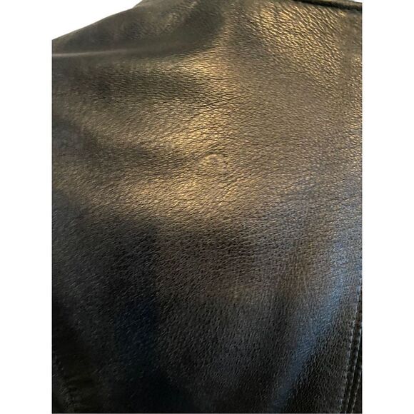 AVANT GARDE 80S BLACK LEATHER POWER SHOULDER PEPLUM JACKET LARGE - Picture 12 of 12